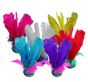 10 Pcs Exercise And Fitness Feather Kick Shuttlecock Chinese Jianzi Random Color