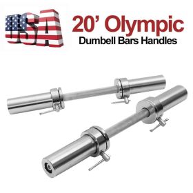 Olympic 2 Barbell Solid Dumbbell Weight Lifting Bars With Rotating Sleeves