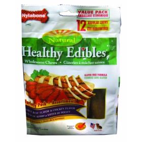 Nylabone Healthy Edibles Roast Beef-Chicken Flavor Chew12 Count; Small-Regular