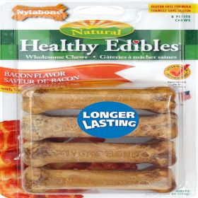 Nylabone Healthy Edibles All Natural Long Lasting Bacon Flavor Chew Treats 8 Count; Bacon; 1ea-XS-Petite