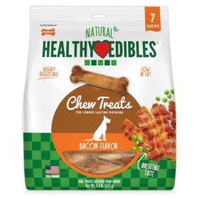 Nylabone Healthy Edibles All-Natural Long Lasting Bacon Flavor Chew Treats 7 Count 1ea-Medium-Wolf