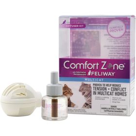 Comfort Zone Calming For Single and Multi-Cat Homes ; Cat Pheromone; Single Diffuser Kit; 1 Diffuser; 1 Refill-48ml; New Formula