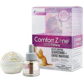 Comfort Zone Cat Calming Diffuser Kit; Cat Pheromone; 2 Diffusers and 2-1.62 fl ox (48mL) Refills; New Formula