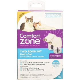 Comfort Zone MultiCat Calming Diffuser Kit; Cat Pheromones; 2 Pack Diffuser Kit; New Formula