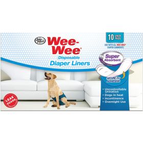 Four Paws Wee-Wee Super Absorbent Disposable Dog Diaper Liners 10 Count