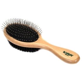 Safari Plastic Pin and Bristle Combo Brush, Comb, Large (9.5" L x 2.25" W)