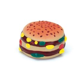 Rascals Latex Dog Toy hamburger Multi-Color 2.5 in