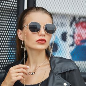 Women's chain sunglasses lanyard irregular sunglasses (colore: C4-black)