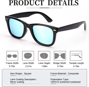 Myiaur Classic Sunglasses for Women Polarized Driving Anti-Glare UV400 Protection (Color: A62)