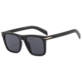 Square Sunglasses Fashion Sun Glasses Retro Women Sunglass Men Luxry Brand UV400 Shades Clean Lens Eyewear (Lens Color: black black)