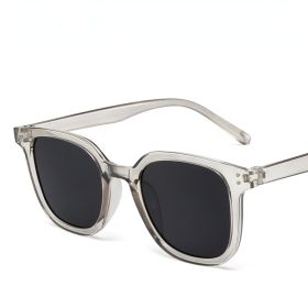 Square Sunglasses Fashion Sun Glasses Rivets Decoration Women Sunglass Retro Female Oversized UV400 Brown Yellow Shades Eyewear (Lens Color: gray gray)