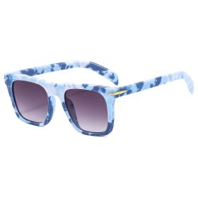 Square Sunglasses Fashion Sun Glasses Retro Women Sunglass Men Luxry Brand UV400 Shades Clean Lens Eyewear (Lens Color: blue gray)