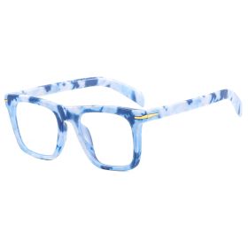 Square Sunglasses Fashion Sun Glasses Retro Women Sunglass Men Luxry Brand UV400 Shades Clean Lens Eyewear (Lens Color: blue clear)