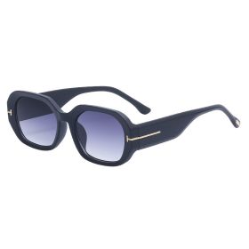 Fashion small frame sunglasses women's new retro ins wind wide-leg sunglasses women's trendy high-end wholesale (Color: C2 sand black)