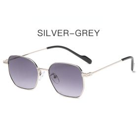 Fashion Square Sunglasses Women Mental Glasses Retro Sunglass Men Luxury Designer Eyewear UV400 Sun Glass Ocean Lens Shades (Lens Color: silver gray)