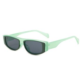 Fashion Rectangle Sunglasses Women Jelly Color Glasses Retro Sunglass Men Luxury Designer Eyewear UV400 Sun Glass Brown Shades (Lens Color: green gray)