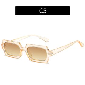 Fashion Rectangle Sunglasses Women Leopard Frame Glasses Retro Sunglass Men Luxury Designer Eyewear UV400 Sun Glass Brown Shades (Lens Color: champagne tea)