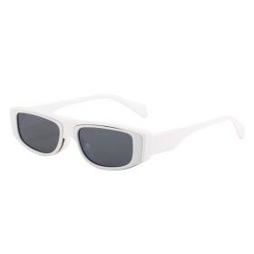 Fashion Rectangle Sunglasses Women Jelly Color Glasses Retro Sunglass Men Luxury Designer Eyewear UV400 Sun Glass Brown Shades (Lens Color: white gray)