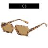 Fashion Rectangle Sunglasses Women Leopard Frame Glasses Retro Sunglass Men Luxury Designer Eyewear UV400 Sun Glass Brown Shades