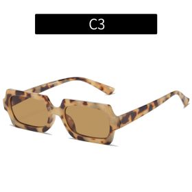 Fashion Rectangle Sunglasses Women Leopard Frame Glasses Retro Sunglass Men Luxury Designer Eyewear UV400 Sun Glass Brown Shades (Lens Color: leopard tea)