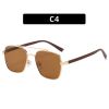 Fashion Square Sunglasses Women Double Bridge Glasses Retro Sunglass Men Mental Ocean Lens Eyewear UV400 Sun Glass Brown Shades