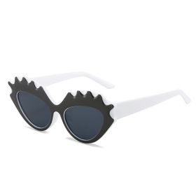 Fashion Cat Eye Sunglasses Women Color Block Sunglass Vintage Sun Glass Men Luxury Brand Design Eyewear UV400 Brown Shades (Lens Color: white black gray)