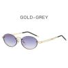 Fashion Rimless Oval Sunglasses Women Glasses Retro Sunglass Men Luxury Designer Driving Eyewear UV400 Sun Glass BrownShades