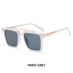 Fashion Square Sunglasses Men Oversized Glasses Retro Sunglass Luxury Designer Fishing Eyewear UV400 Sun Glass Gradient Shades (Lens Color: white gray)