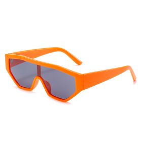 Fashion One Piece Windfroof Sunglasses Women Glasses Retro Sunglass Men Luxury Designer Eyewear UV400 Sun Glass Gradient Shades (Lens Color: orange gray)