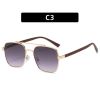 Fashion Square Sunglasses Women Double Bridge Glasses Retro Sunglass Men Mental Ocean Lens Eyewear UV400 Sun Glass Brown Shades