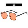 Fashion Square Sunglasses Women Double Bridge Glasses Retro Sunglass Men Mental Ocean Lens Eyewear UV400 Sun Glass Brown Shades