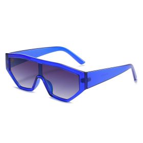 Fashion One Piece Windfroof Sunglasses Women Glasses Retro Sunglass Men Luxury Designer Eyewear UV400 Sun Glass Gradient Shades (Lens Color: blue gray)