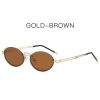 Fashion Rimless Oval Sunglasses Women Glasses Retro Sunglass Men Luxury Designer Driving Eyewear UV400 Sun Glass BrownShades