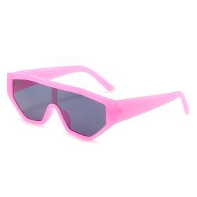 Fashion One Piece Windfroof Sunglasses Women Glasses Retro Sunglass Men Luxury Designer Eyewear UV400 Sun Glass Gradient Shades (Lens Color: pink gray)