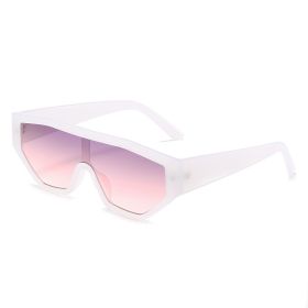 Fashion One Piece Windfroof Sunglasses Women Glasses Retro Sunglass Men Luxury Designer Eyewear UV400 Sun Glass Gradient Shades (Lens Color: white purple pink)