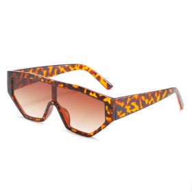 Fashion One Piece Windfroof Sunglasses Women Glasses Retro Sunglass Men Luxury Designer Eyewear UV400 Sun Glass Gradient Shades (Lens Color: leopard tea)