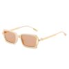 Fashion Square Personality Sunglasses Women Rectangle Sunglass Vintage Hollow Out Sun Glass Men Eyewear UV400 Black Brown Shades