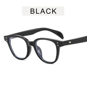 Fashion Round Sunglasses Women Rivets Sunglass Vintage Sun Glass Men Luxury Brand Design Eyewear UV400 Clear Anti Blue Shades (Lens Color: black clear)