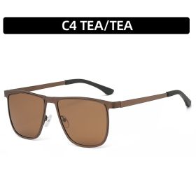 Fashion Polarized Square Sunglasses Women Glasses Retro Sunglass Men Luxury Designer Eyewear UV400 Sun Glass Greem Brown Shades (Lens Color: tea tea)