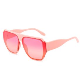 Fashion Square Sunglasses Women Big Frame Glasses Retro Sunglass Men Luxury Designer Eyewear UV400 Sun Glass Gradient Shades (Lens Color: pink pink)