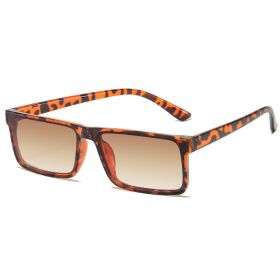 Fashion Rectang Sunglasses Women Glasses Retro Leopard Sunglass Men Luxury Designer Eyewear UV400 Sun Glass Brown Shades (Lens Color: leoaprd tea)