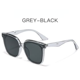 Fashion Square Sunglasses Women Rivets Sunglass Vintage Large Frame Sun Glass Men Luxury Brand Design Eyewear UV400 Brown Shades (Lens Color: gray black)