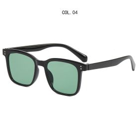 Fashion Square Sunglasses Women Rivets Sunglass Vintage Sun Glass Men Luxury Brand Design Eyewear UV400 Brown Transparent Shades (Lens Color: black green)