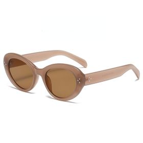 Fashion Pilot Sunglasses Women Polygonal Glasses Retro Sunglass Men Double Bridge Eyewear UV400 Sun Glass Gradient Shades (Lens Color: brown tea)