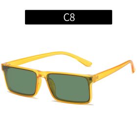 Fashion Rectang Sunglasses Women Glasses Retro Leopard Sunglass Men Luxury Designer Eyewear UV400 Sun Glass Brown Shades (Lens Color: yellow dark green)