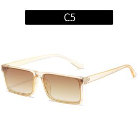 Fashion Rectang Sunglasses Women Glasses Retro Leopard Sunglass Men Luxury Designer Eyewear UV400 Sun Glass Brown Shades (Lens Color: champagne tea)