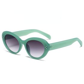 Fashion Pilot Sunglasses Women Polygonal Glasses Retro Sunglass Men Double Bridge Eyewear UV400 Sun Glass Gradient Shades (Lens Color: green gray)