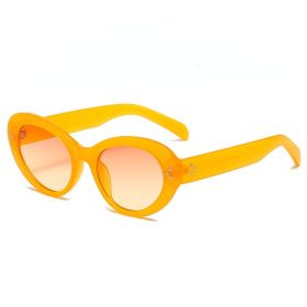 Fashion Pilot Sunglasses Women Polygonal Glasses Retro Sunglass Men Double Bridge Eyewear UV400 Sun Glass Gradient Shades (Lens Color: orange yellow)