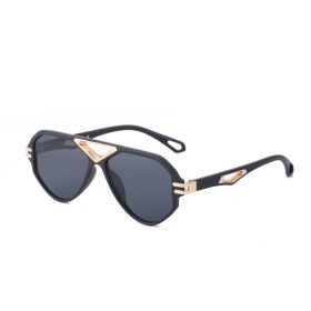 Pilot Sunglasses Women Oversized Sunglass Vintage Hollow Out Sun Glass Men Luxury Designer Eyewear UV400 Gradient Shades (Lens Color: gold gray)