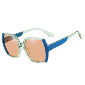 Oversized Square Colorful Sunglasses Women Sunglass Vintage Sun Glass Men Luxury Brand Design Eyewear UV400 Gradient Shades (Lens Color: green blue orange)